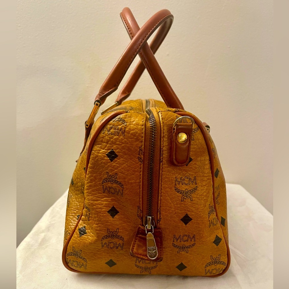 MCM Germany Cognac Visetos Boston Bag - Picture 4 of 13